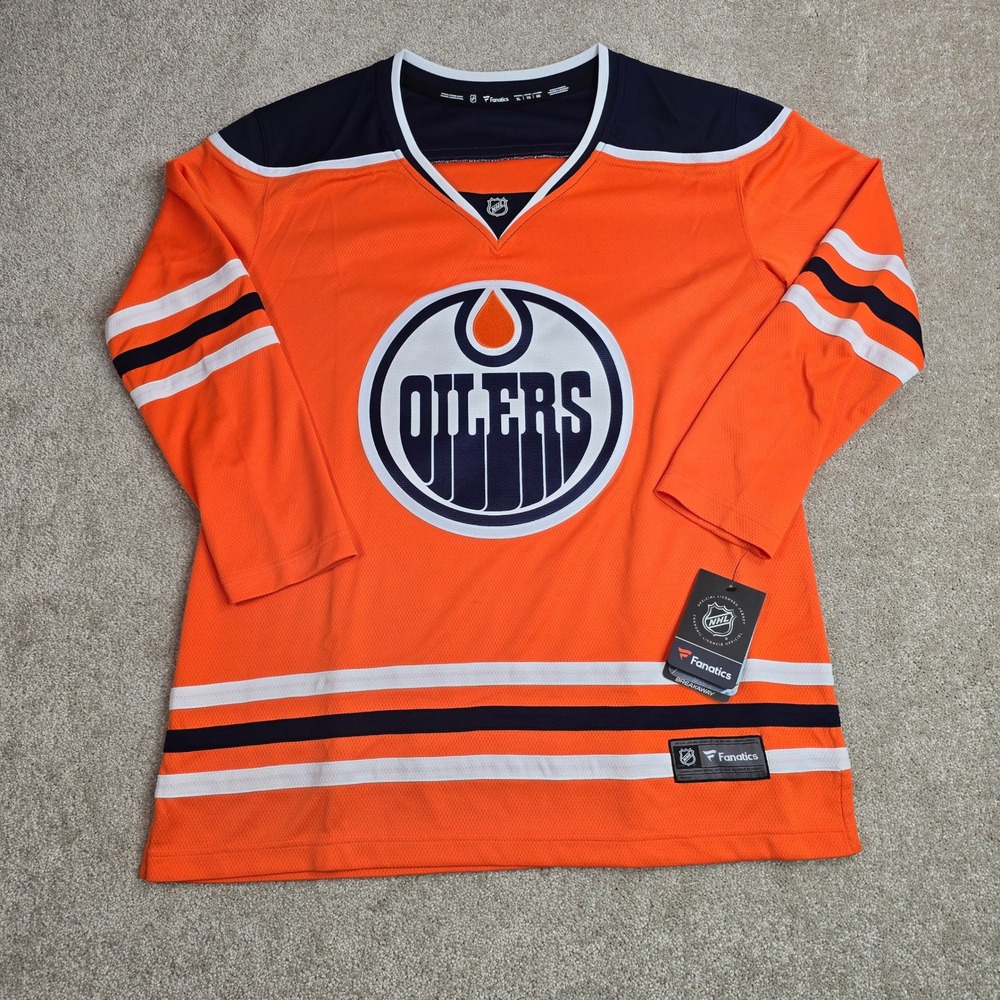 Fanatics Edmonton Oilers NHL Breakaway Home Jersey Orange Womens 3XL New 879W